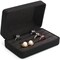 Ring Storage Boxes for Multiple Rings, Compact and Stylish Travel Ring Holder Case Box, Portable Small Ring Tray Jewelry Organizer Box Fit for Women, Girl (Black)